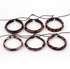 6pcs Leisure Braided Adjustable Leather Bracelet-Brown