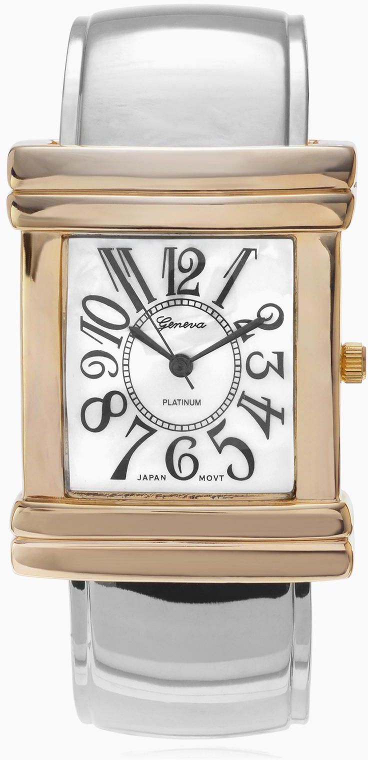 Geneva Platinum Ladies' Large Number Dial Watch