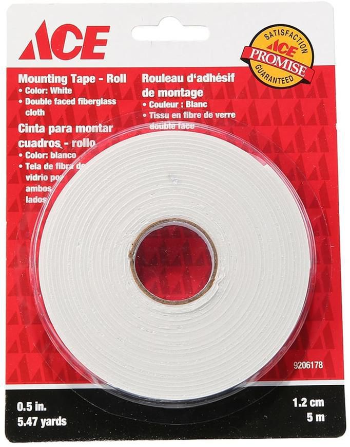 ACE Mounting Tape Roll (1.2 x 500 cm, White)