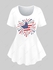Plus Size Patriotic American Flag And Letter Print Short Sleeve T-Shirt - 1x | Us 14-16