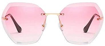 Women's Fashion Rimless Oversized Sunglasses