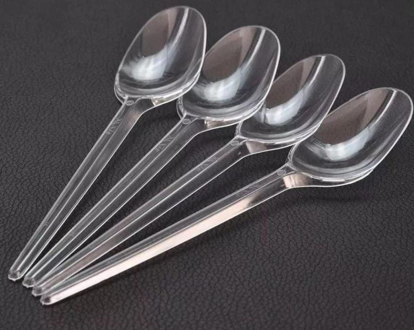 Plastic Spoons For Sweets And Yogurt - Transparent - The Package Is 50 Pieces