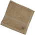 BYFT - Daffodil (Light Beige) Monogrammed Face Towel (30 x 30 Cm - Set of 6) - 500 Gsm Black Thread Letter "W"- Babystore.ae
