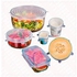 Silicone Stretch Fresh Food Storage Cover Stretch Bowl Lids 6 Pack, Clear