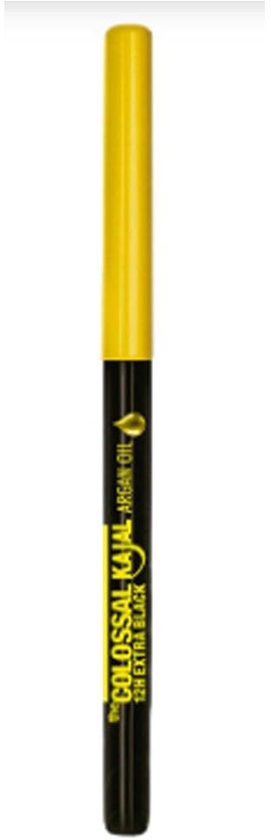 Maybelline Newyork The Colossal Kajal With Argan Oil 12hr Extra Black, Yellow, Black