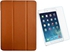 Tri-fold Smart Leather case Belk For Apple Ipad Air 2 [ Brown Color] With Tempered Glass Protector