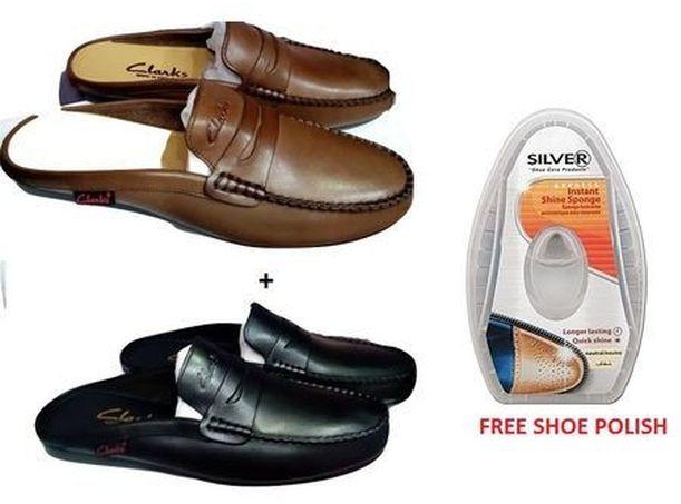 Clarks 2-in-1 Men's Casual Half Shoe -Black & Brown