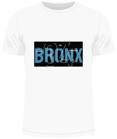 تيشيرت Bronx Graphic غير رسمي برقبة دائرية ومقاس نحيف أبيض