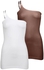 Silvy Set of 2 Casual Dress for Women - White / Brown, X-Large