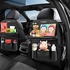 Leather Car Organizer with Tablet Tray,9 Storage Pockets Car Seat Organizer PU Leather Car Organizer Back Seat with Foldable Table Tray Seat Back Protectors