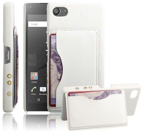 Ozone Retro Leather Coated PC Phone Cover for Sony Xperia Z5 Compact - White