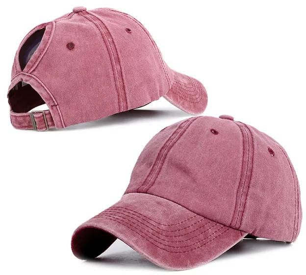 Ponytail Baseball Cap Women Vacation Snapback Hat Washed Cotton Comfort Spring Casual Sport Caps Adjustable