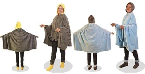 Wearable blanket set 3 pieces, gray * yellow + Snooze Wearable blanket set 3 pieces, light blue * gray