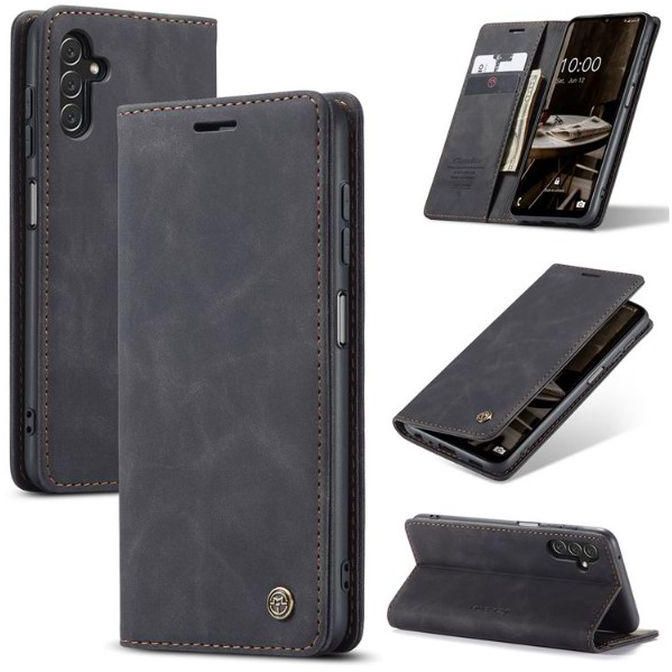 Caseme Wallet Retro Black Suede Leather Flip Case For Samsung Galaxy A13