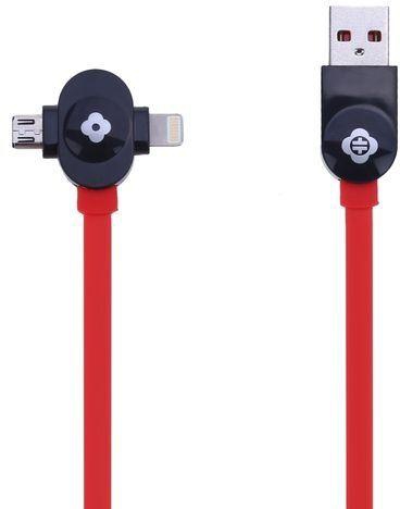 Totu TOTU Both Wings Series USB Cable Couple Version Car Charge 2 In 1 For Apple / Android 1.2M (Red)
