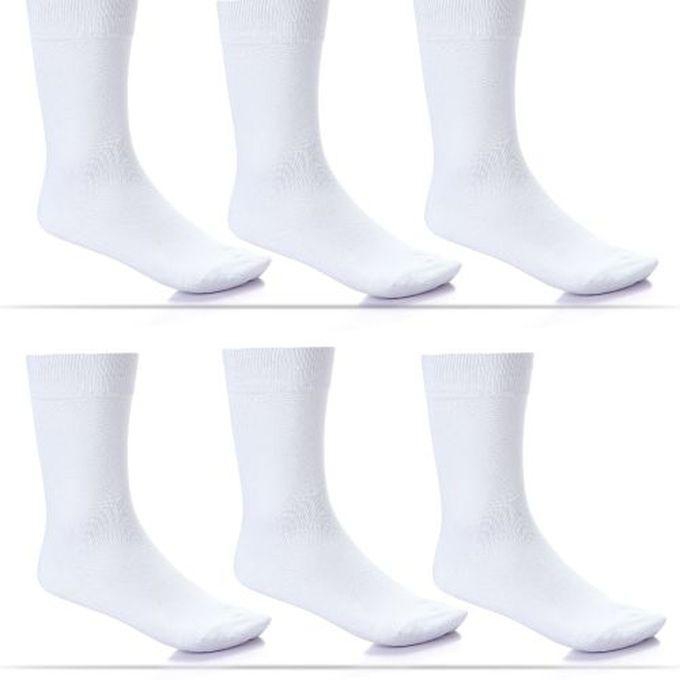 General Bundle OF Six Men Long Socks Classic - White