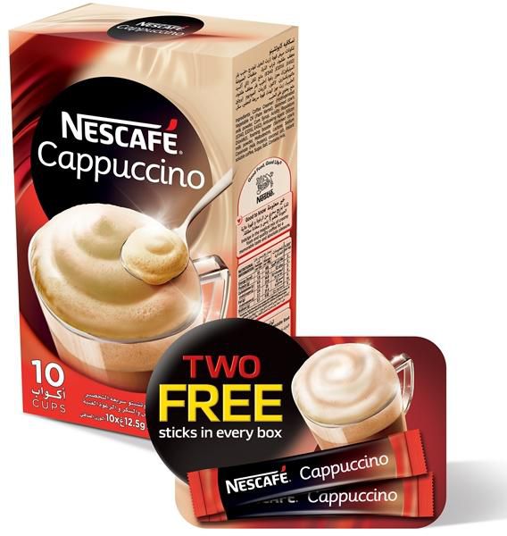 Nescafe Cappuccino Instant Foaming Mix ( 10 Sticks + 2 free ) - 12.5 g