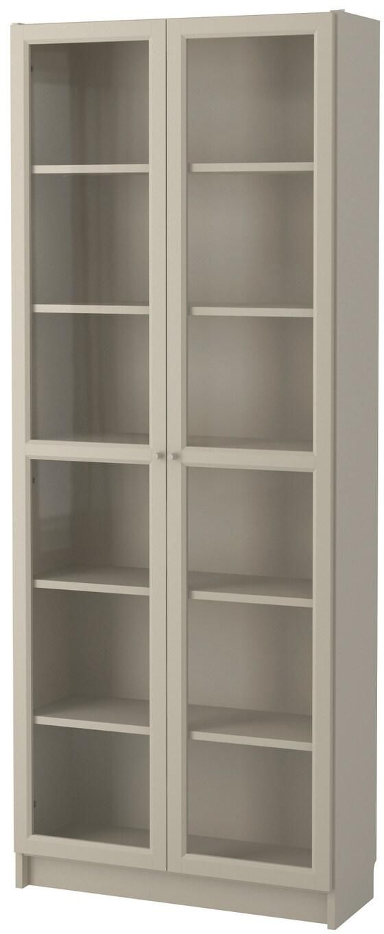 Billy Bookcase With Glass Doors Beige, White Ikea Billy Bookcase With Glass Doors