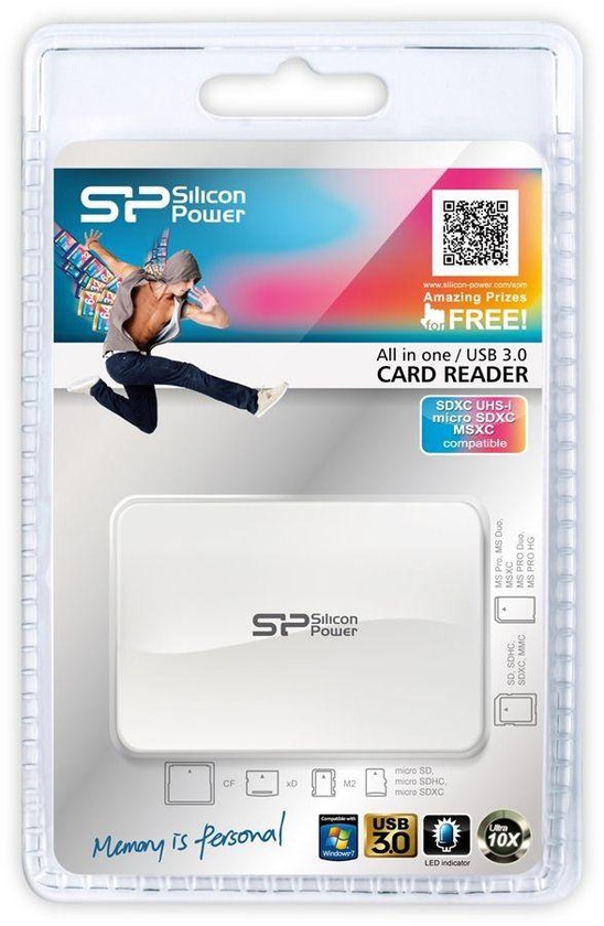 Silicon Power USB 3.0 Card Reader, White
