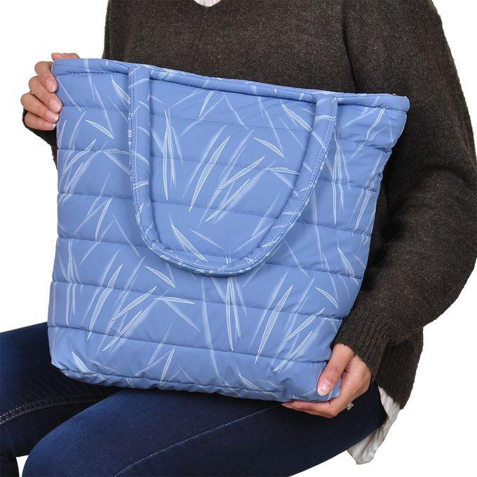 Casual Nylon Quilted Soft Shoulder Bag - Blue