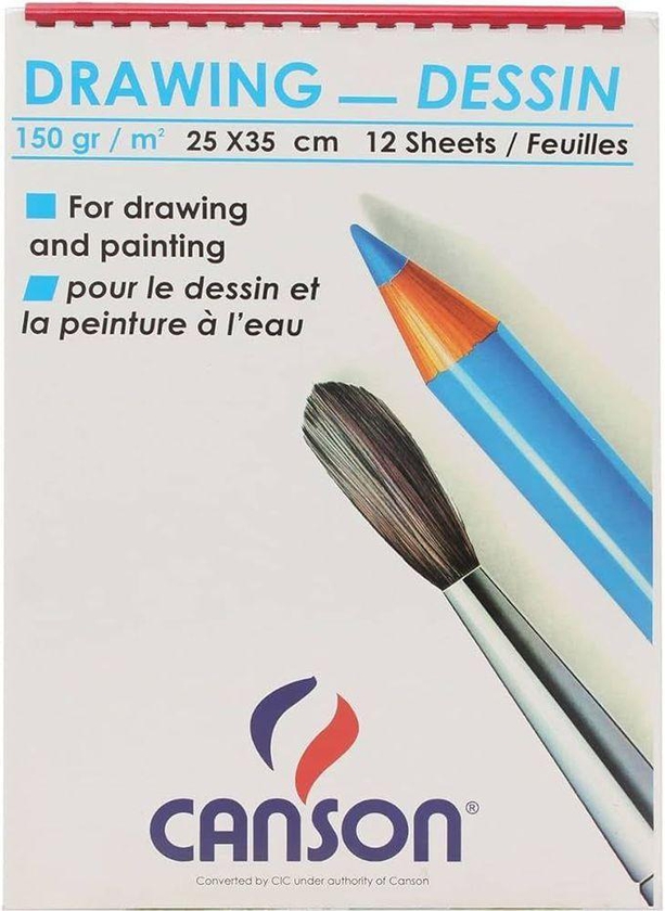 Canson 3 Pcs Of CANSON Drawing Sketchbook 150 Gr / M2 25 * 35 CM (12 Sheets - White)