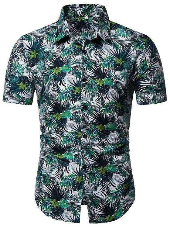 Kemeja Batik Men's Casual Summer Floral Shirt Code-34 - 5 Sizes