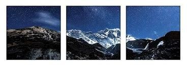 3-Piece Decorative Canvas Wall Paintings Without Frame Blue/Black/White 150x50cm