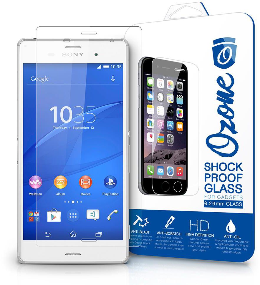 Ozone Shock Proof Tempered Glass Screen Protector for Sony Xperia Z3