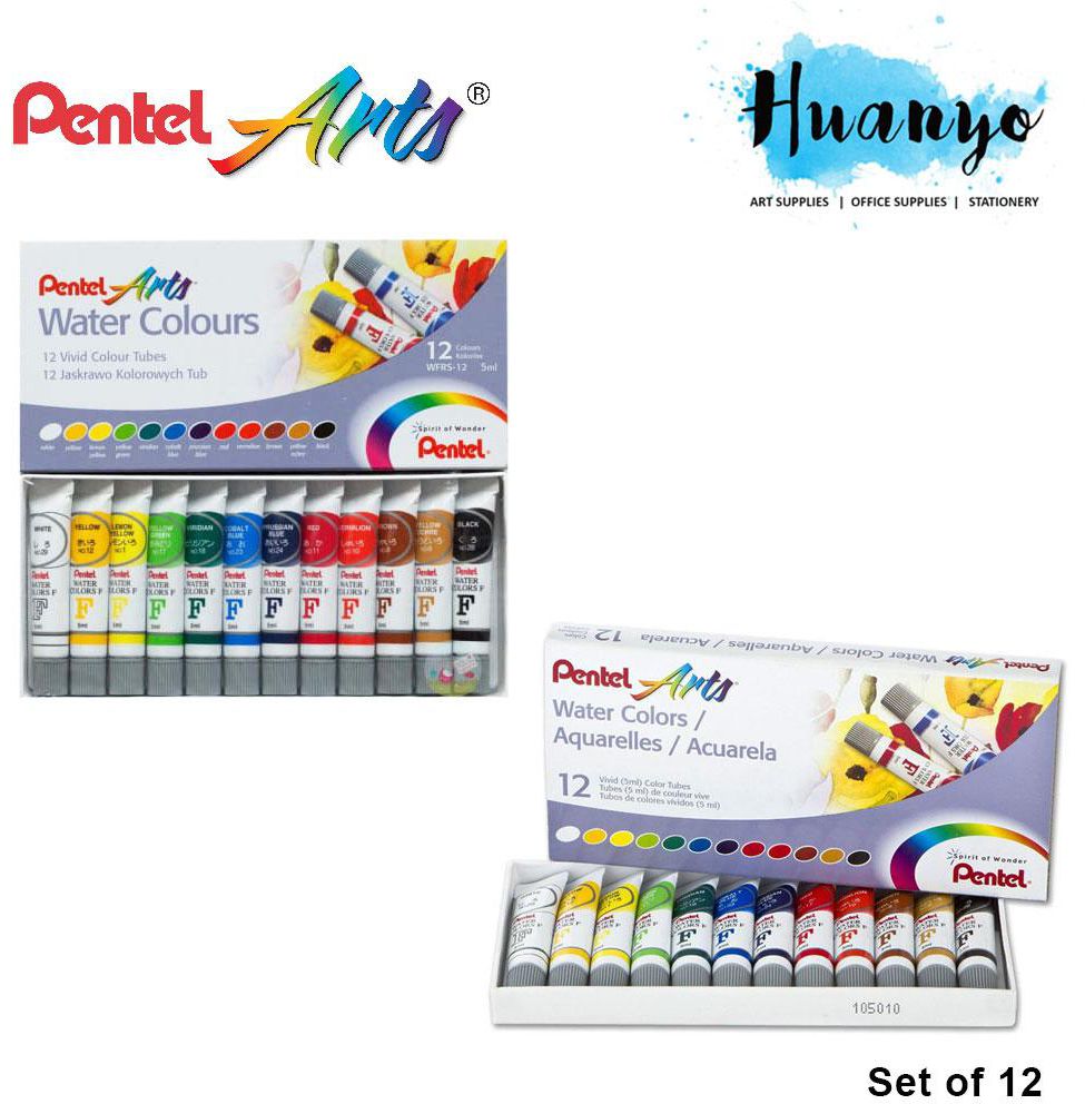 Pentel Arts Water Colour Set ( 12 / 15 / 18 / 24 Colours Set)