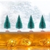 Kaket 24 PCS Artificial Mini Christmas Trees, Bottle Brush Christmas Trees with Wood Base, Artificial Snow Frost Trees Sisal Trees for Christmas Decoration (Green)
