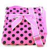 Cute Quilted Polka Dot Cross Body Hipster Messenger Bag Purse - Pink and Brown