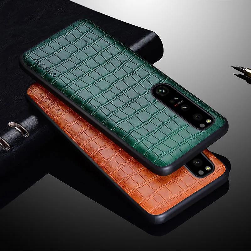 Phone Case for Sony Xperia 10 1 IV 10 5 1 III XZ3 XZ4 Pro I Fashionable Crocodile Leather Protective Case