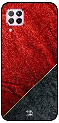 Skin Case Cover -for Huawei Nova 7i Red & Black Leather Pattern Red & Black Leather Pattern