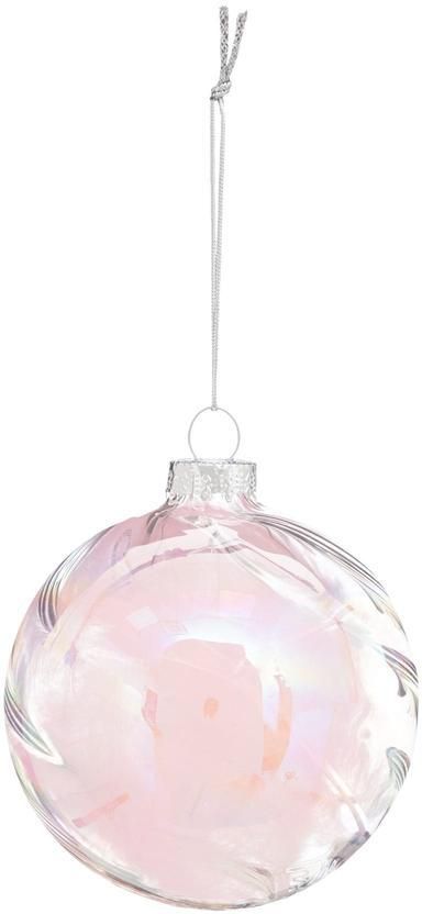 Atmosphera Softness of the Snows Feather Inside Glass Bauble (10 cm)