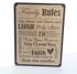 Family Rules - Laser Engraved Wooden Wall Plaque - 25x32 Cm