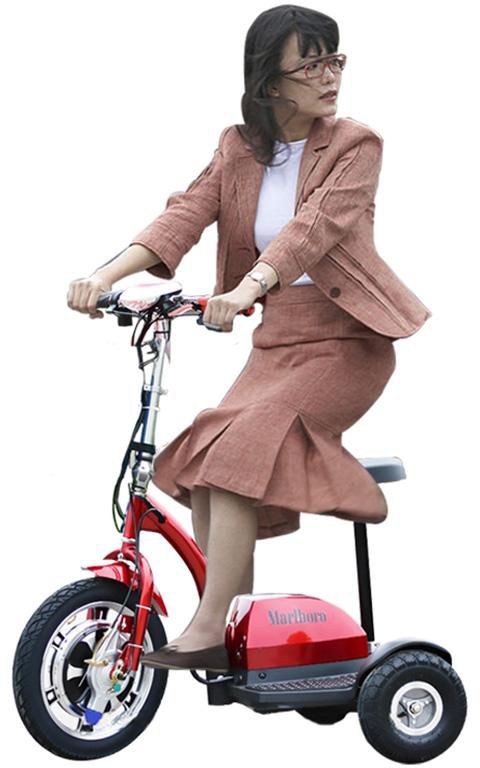 Megawheels - 36V Electric Foldable 3 Wheels Scooter - Red- Babystore.ae