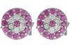 AK Jewels Silver Pink Round Pave Stud Earrings ER0003