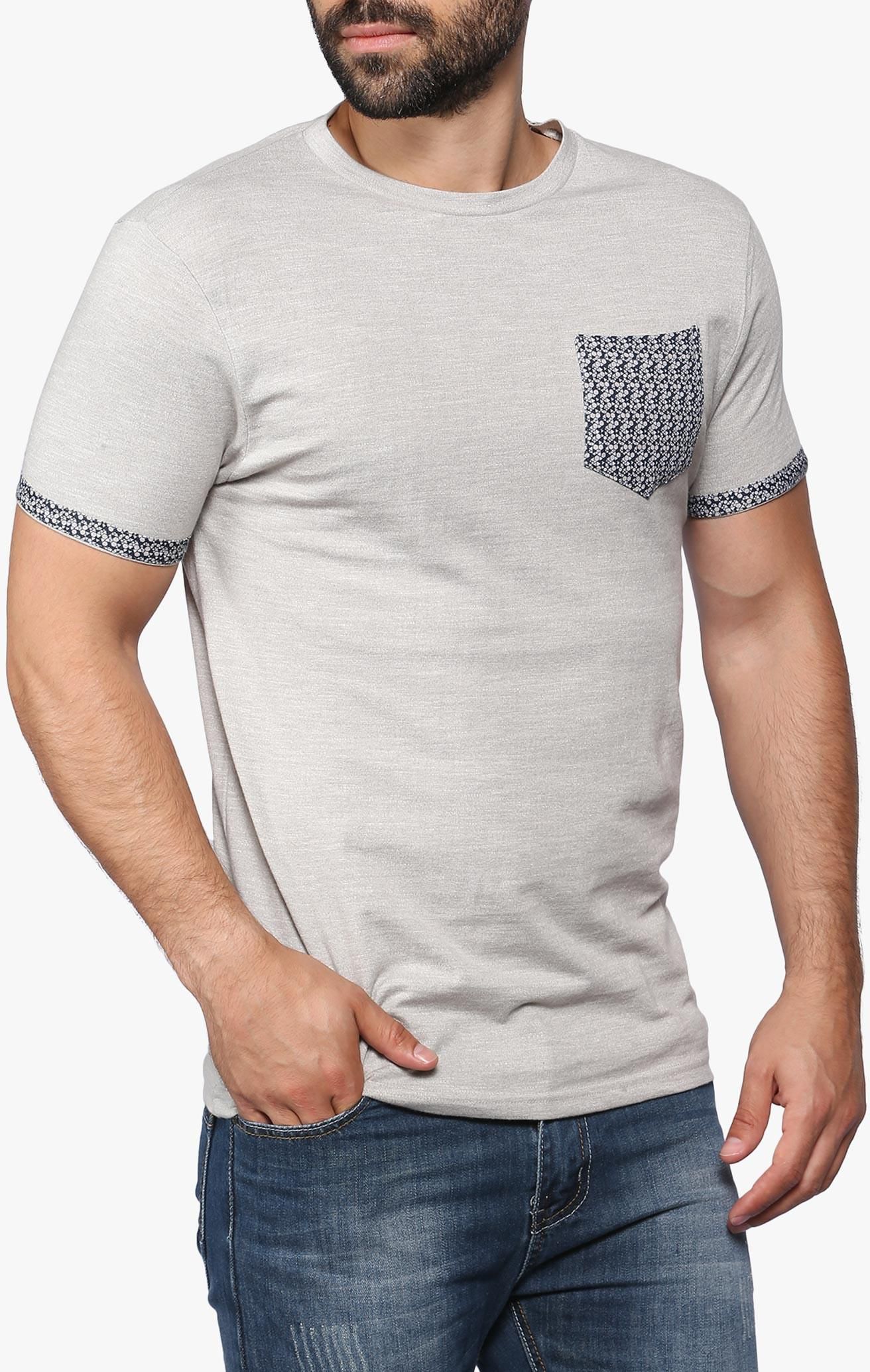 Grey Ainsdale Printed Pocket T-Shirt