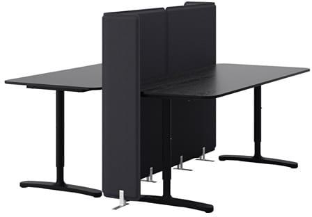 BEKANT Desk with screen, black-brown, black
