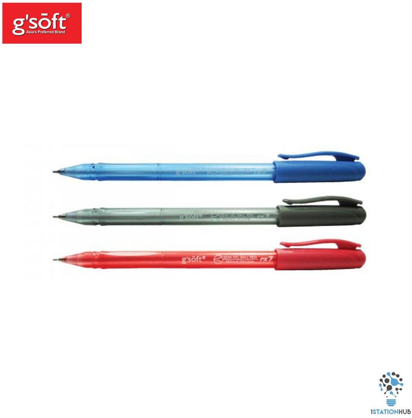 G'Soft RX7 Semi Gel Ball Point Pen 0.7mm (3 Colors)