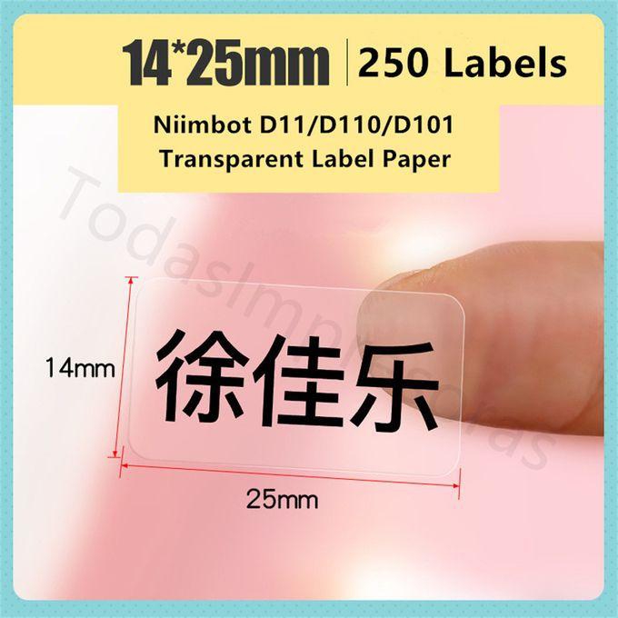 Niimbot D101 D11 D110 Transparent Label Printing Paper Adhesive Name Tag Sticker Books Stationery