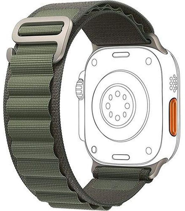 Alpine Loop For Apple Watch 42/44mm Nylon Woven Ring Strap Series 6 - Green
