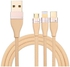 3-In-1 Charging Cable With Micro USB 1.2meter Gold
