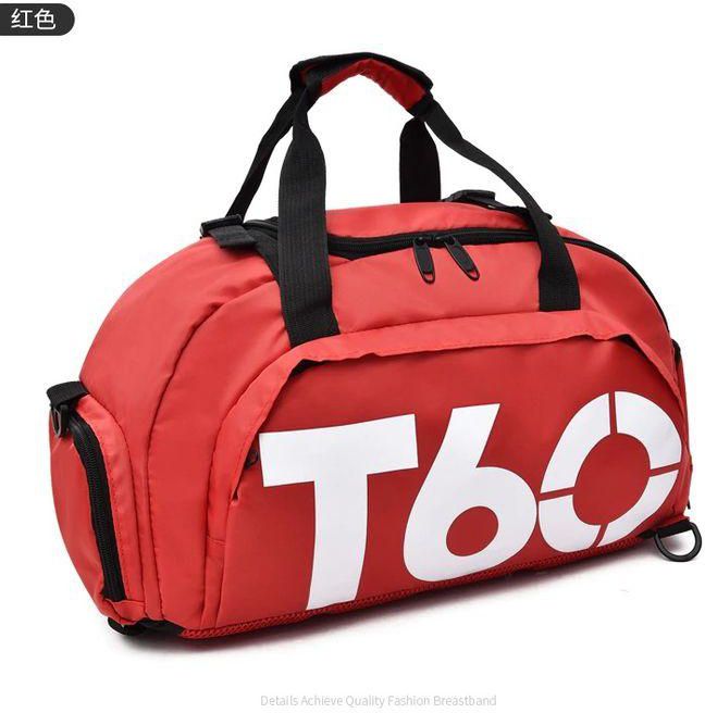 2018 New Women Gym Bags T60 Waterproof Outdoor Men Luggage/travel Bag/ Backpack Multifunctional Sport Bag Green Duffle Bag(#Redwhite)