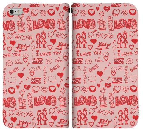 Stylizedd Apple iPhone 6 Plus Premium Flip case cover - Love Doodle