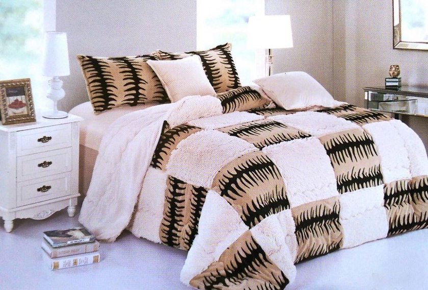 Winter Comforter Set 4Pcs  by Ming Li , fur, Single Size, PG-006