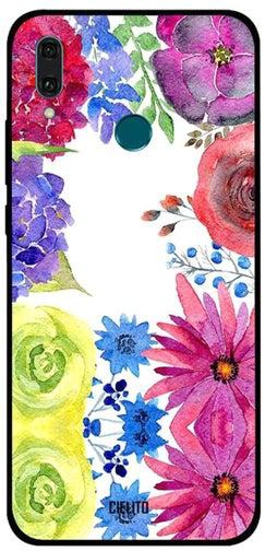 غطاء حماية واقٍ مطبوع عليه زهور بألوان مائية لهاتف هواوي Y9 إصدار 2019 متعدد الألوان