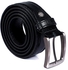 Single Belt Loop Textured Leather Belt -Black