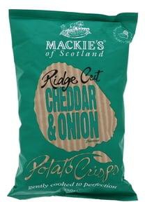 Mackies Ridge Cut Cheddar & Onion Potato Crisps 150 g