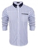 COOFANDY s Casual Long Sleeve Pinpoint Contrast Color Slim Striped Button Down Dress Shirt-White